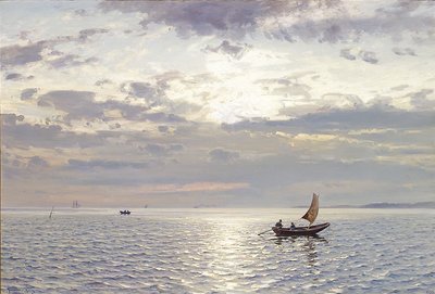 Atardecer sobre el mar de Amaldus Nielsen